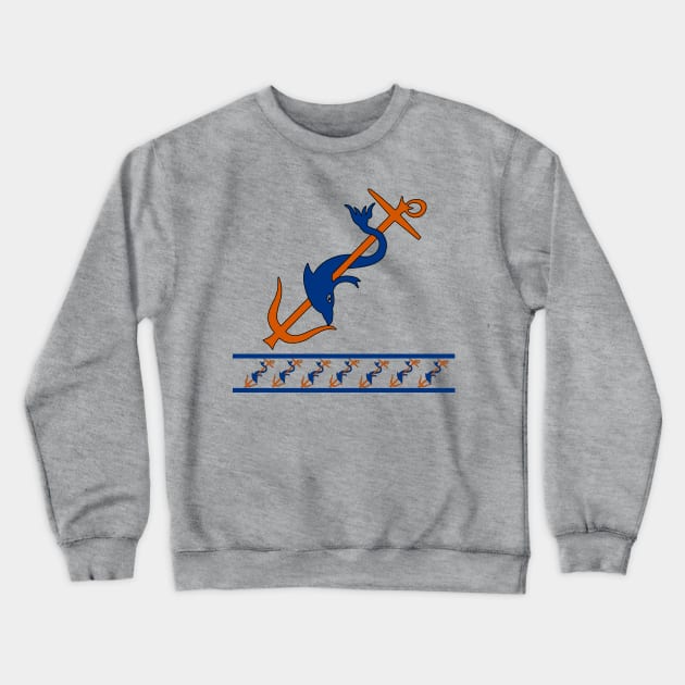 Delos Dolphin Crewneck Sweatshirt by Mosaicblues